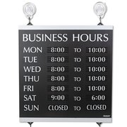 HEADLINE SIGN Century Series Business Hours Sign, Heavy-Duty Plastic, 13 x 14, Black 4247
